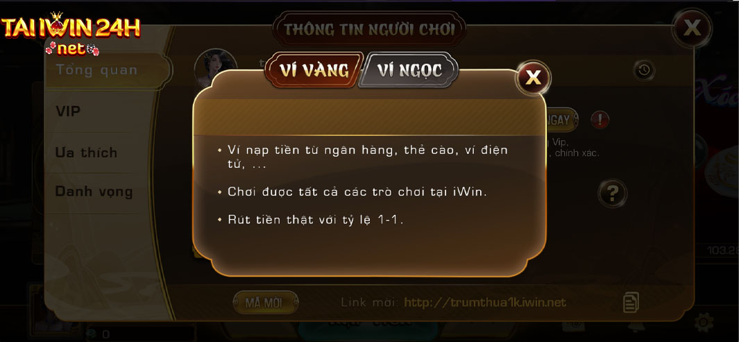 Giải thích ví vàng iwin trong taiiwin24h
