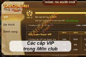 các cấp vip trong iwin