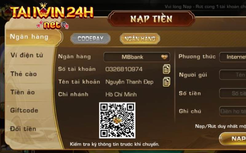 Những điều cần lưu ý trong quá trình nạp tiền iWin