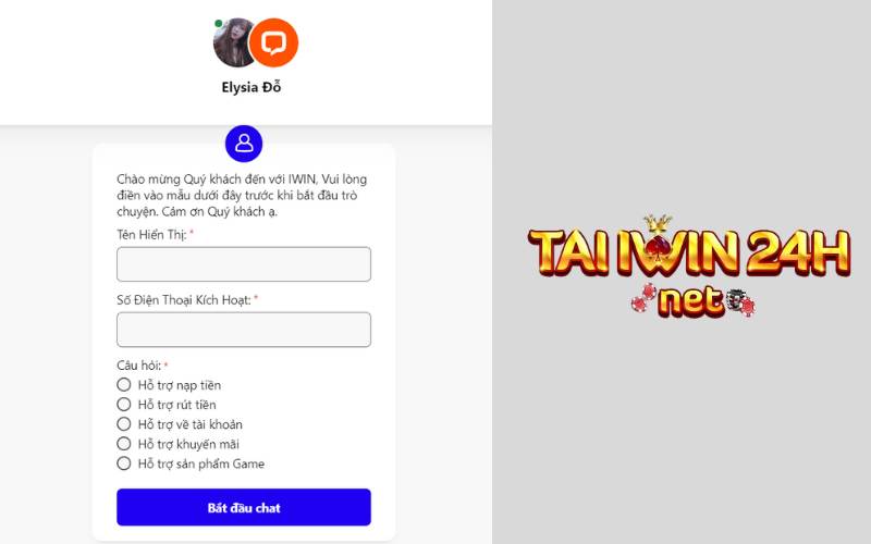 Điền thông tin mà cổng game yêu cầu